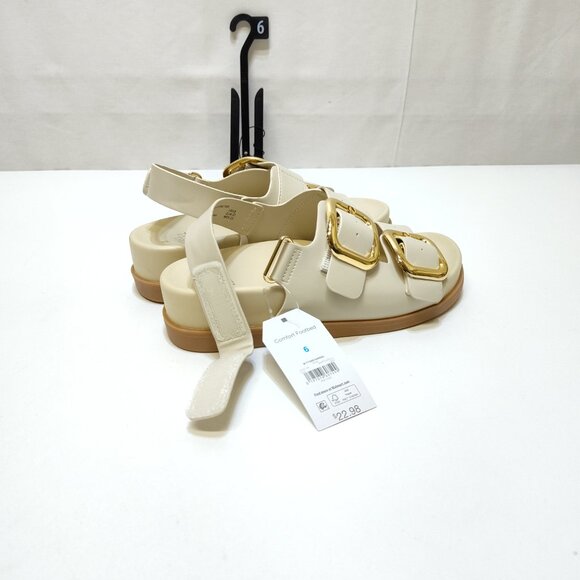 Time And Tru Dad Buckle Slingback Sandal Size 6 Bone Color Adjustable Strap NWT - Picture 7 of 9